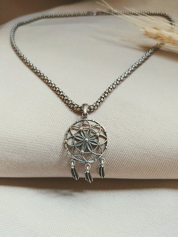 Gargantilha chocker filtro dos sonhos, joia em Prata Bali 925 estilo Boho