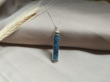Colar Cápsula de Apatita, Joia em Prata Bali estilo Boho