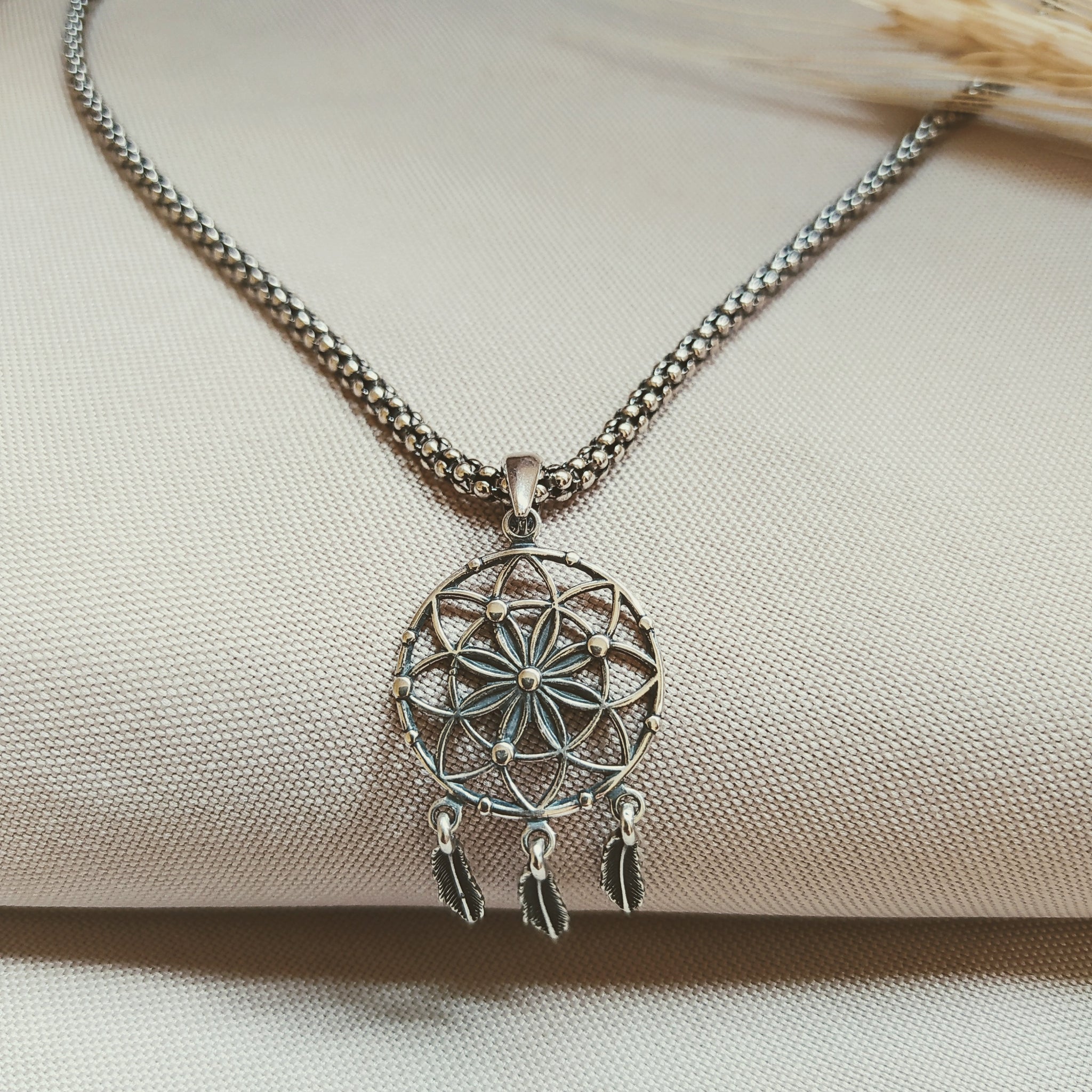 Gargantilha chocker filtro dos sonhos, joia em Prata Bali 925 estilo Boho
